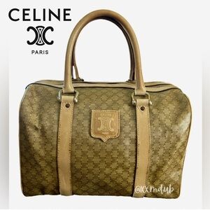Celine Macadam Boston Bag Vintage Triomphe Purse Tote Handbag Mini Duffle Logo